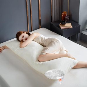 Almohada corporal de plumón de ganso, almohadas corporales firmes para dormir, almohada grande y larga para adultos que duermen de lado, almohada Almohada corporal de plumón de ganso, almohadas corporales firmes para dormir, almohada grande y larga para adultos que duermen de lado, almohada