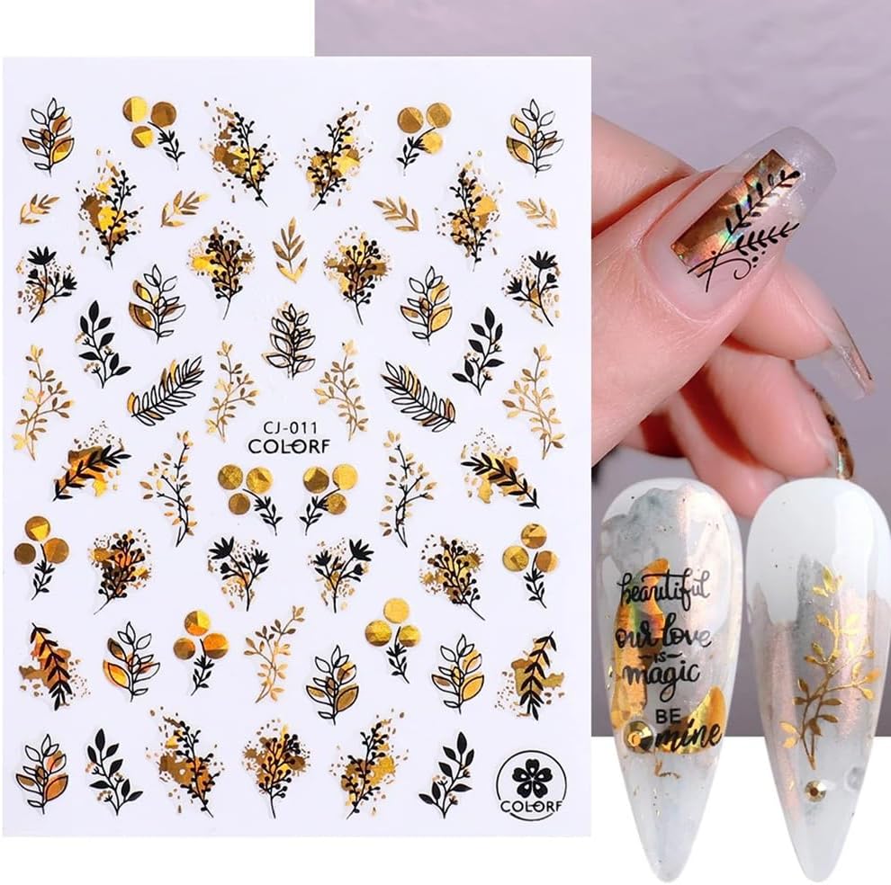 9 hojas de calcomanías de otoño 3D autoadhesivas para uñas, Acción de Gracias, Halloween, suministros de uñas, hoja de arce dorada, girasol,