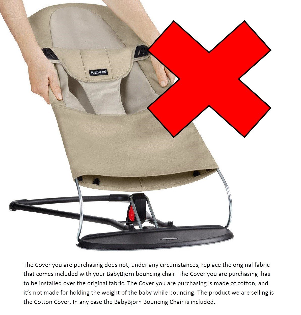 JYOKO Forro de cubierta para niños compatible con Baby Bouncer Babybjorn Soft, Balance, Bliss y Mini (algodón, corazón flúor)