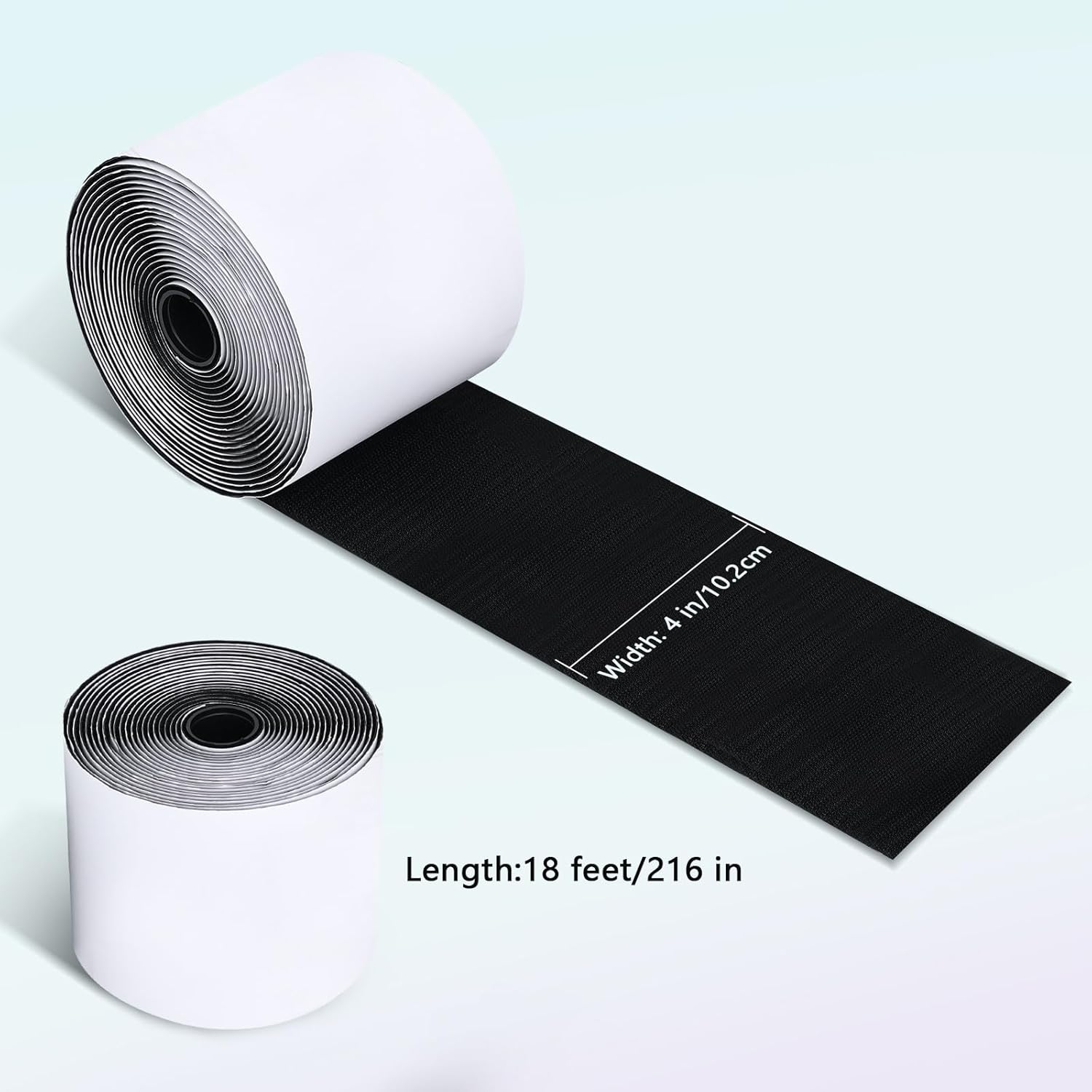 Tiras de cinta de velcro de 4 pulgadas x 18 pies con adhesivo resistente para evitar que los cojines de sofá se deslicen, alfombra de rollos de