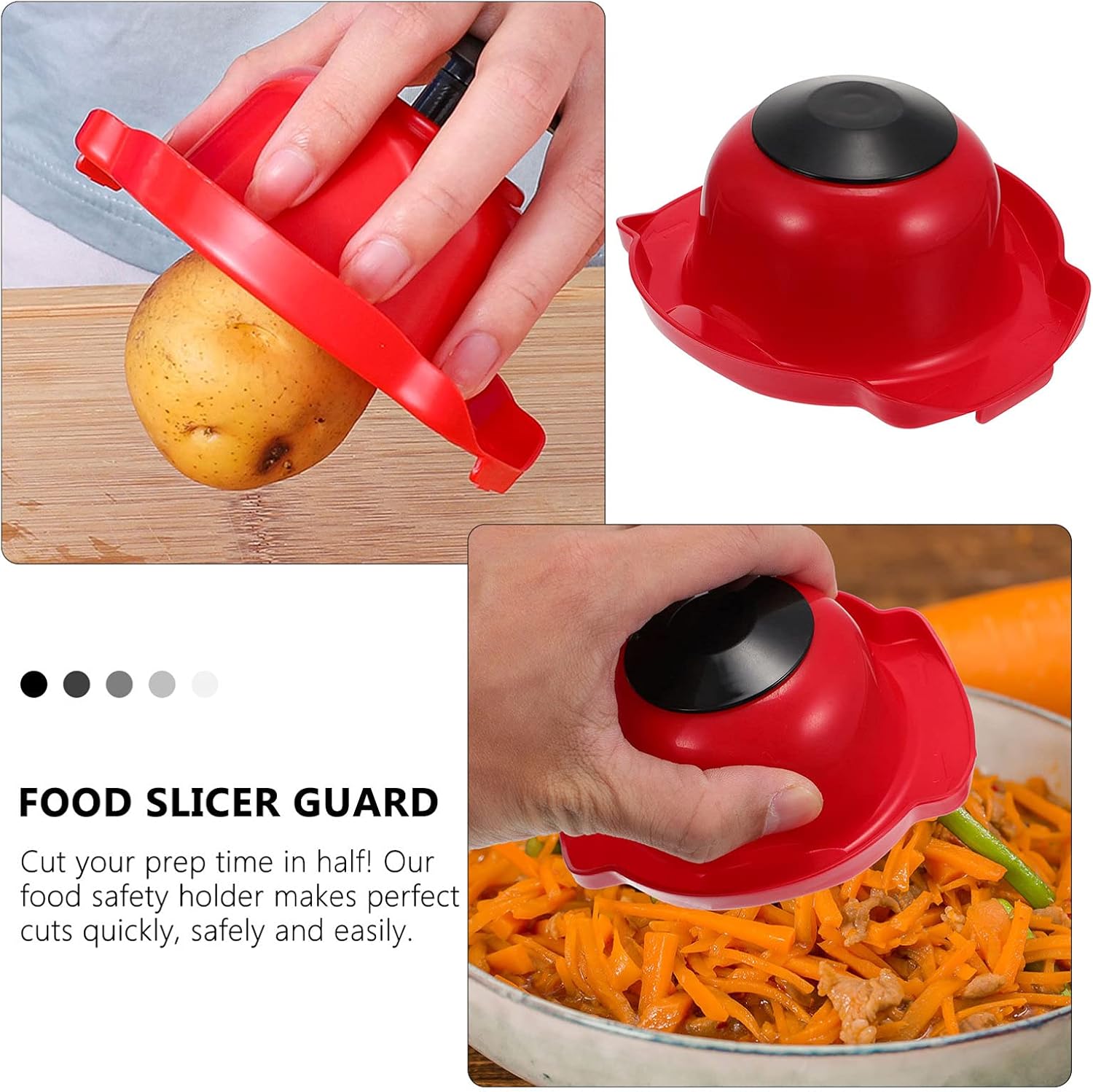 Kichvoe Protector de corte de mandolina para cortar dedos, soporte de seguridad alimentaria, rallador de patatas, protector de dedos, cortador de