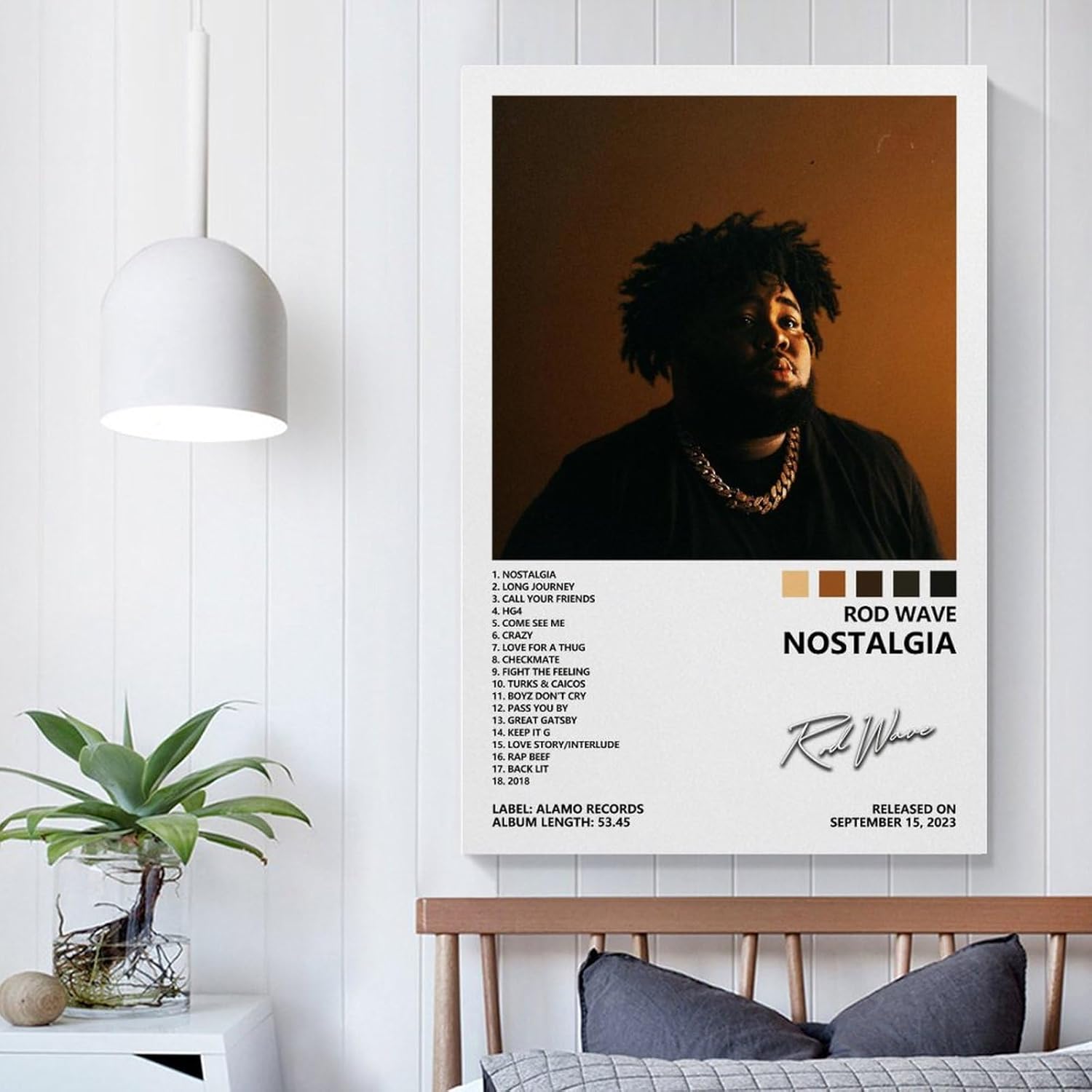 BIARA Póster con diseño de ondas de barra, pósteres de Nostalgia, para habitación, estética, lienzo, arte de pared, decoración de dormitorio, 16 x