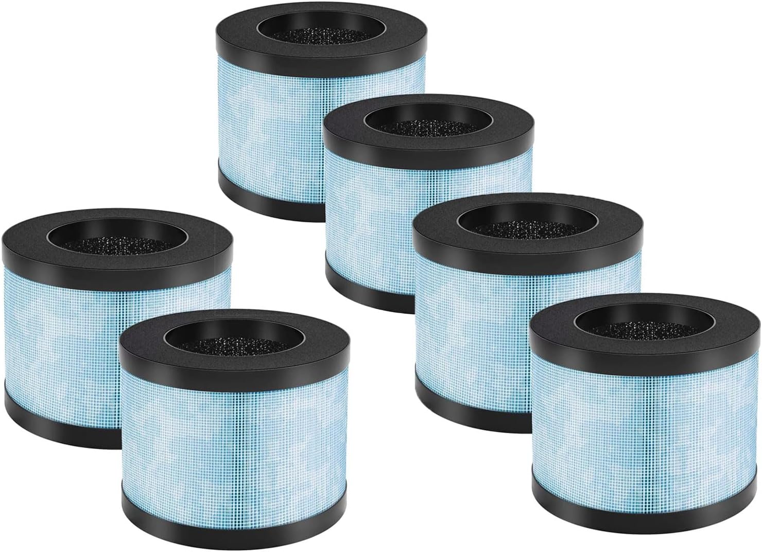 Paquete de 6 filtros de repuesto MK01 y MK06 H13 True HEPA compatibles con AROEVE MK01 MK06, Pomoron MJ001H, Kloudi DH-JH01, Intelabe EPI080 EP1080