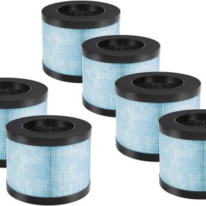 Paquete de 6 filtros de repuesto MK01 y MK06 H13 True HEPA compatibles con AROEVE MK01 MK06, Pomoron MJ001H, Kloudi DH-JH01, Intelabe EPI080 EP1080 Paquete de 6 filtros de repuesto MK01 y MK06 H13 True HEPA compatibles con AROEVE MK01 MK06, Pomoron MJ001H, Kloudi DH-JH01, Intelabe EPI080 EP1080