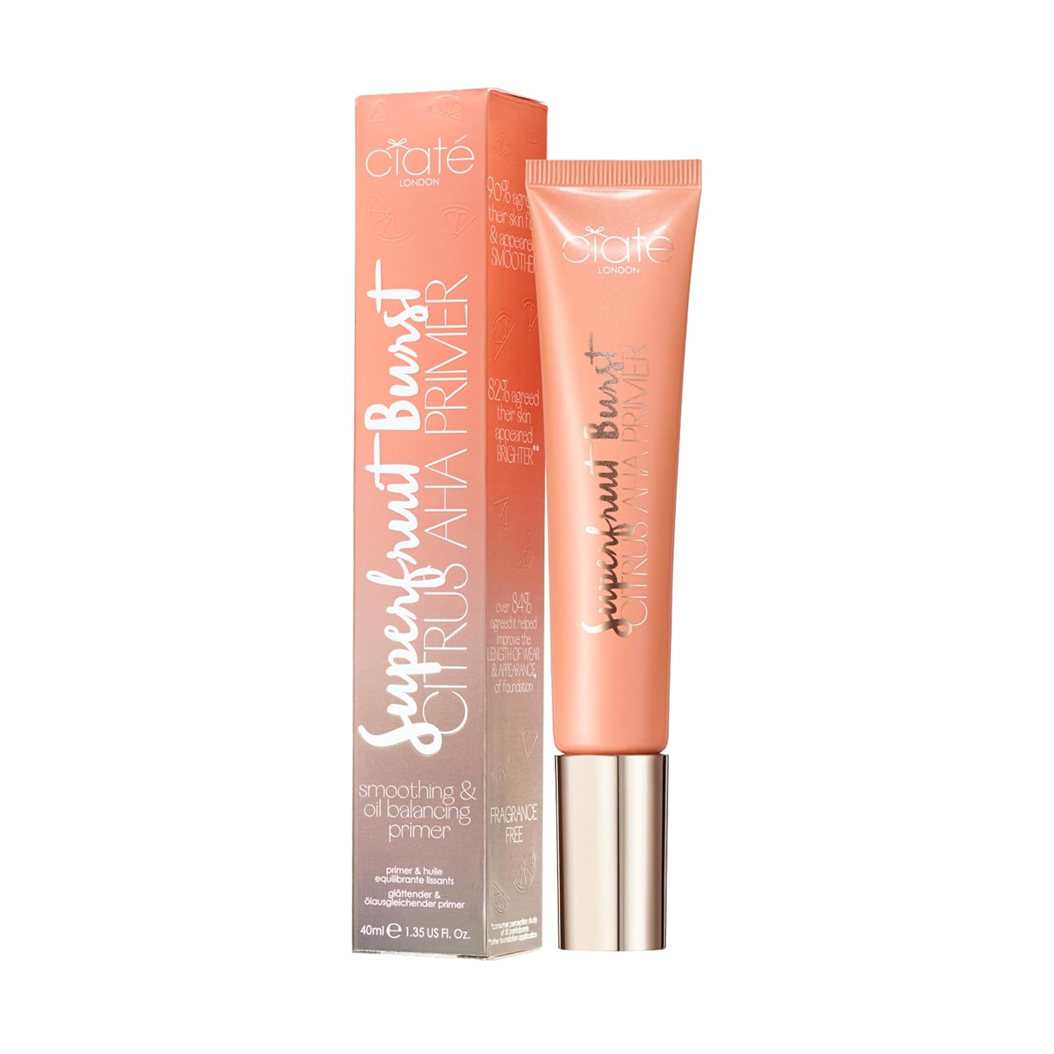 Ciate London Imprimación Superfruit Burst Citrus AHA con enzimas de frutas, onagra y extracto de Kudzu