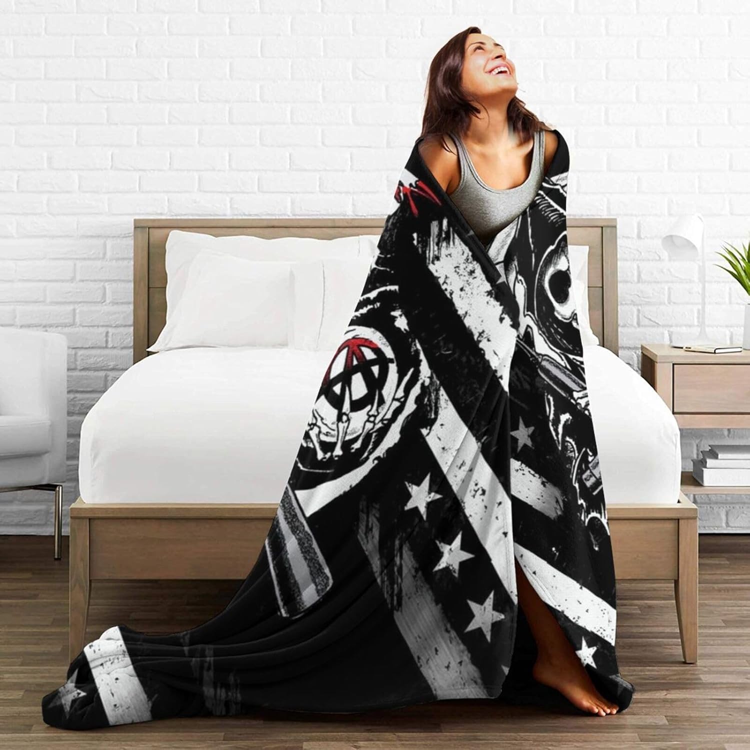 Mantas de forro polar de anarquía de Sons of Horror Drama para sofá y dormitorio, mantas de aire acondicionado suaves para todas las estaciones, 50