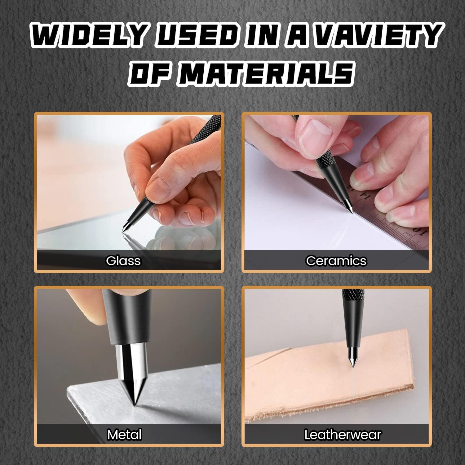 Foranyo Metal Scribe – Carburo de tungsteno Scriber Metal Scribe Herramientas Grabado Pluma Carburo Scribe Herramienta para Hoja de