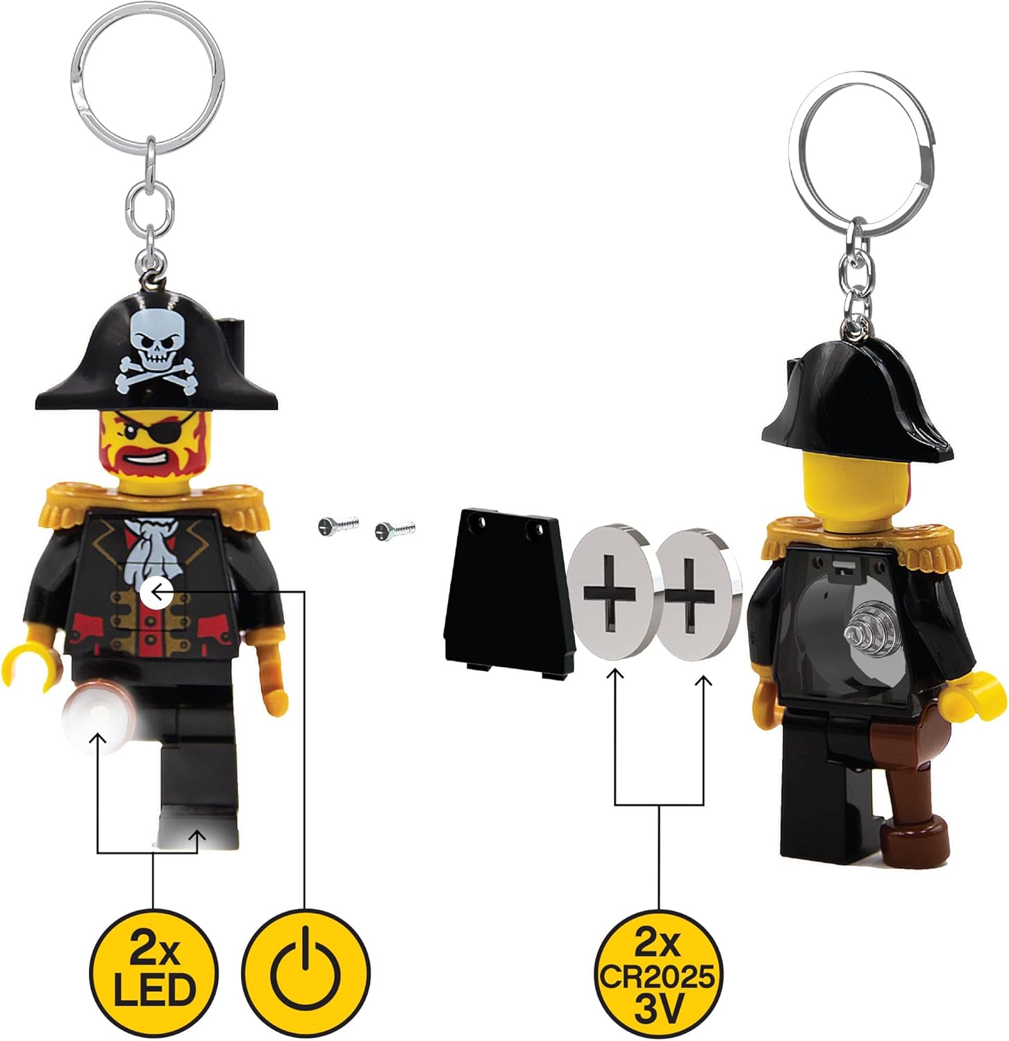 Lego – Linterna LED icónica para fanáticos icónicos, juguete novedoso para niños, figura de 2.992 in, 2 pilas CR2025 incluidas, Negro -, Talla