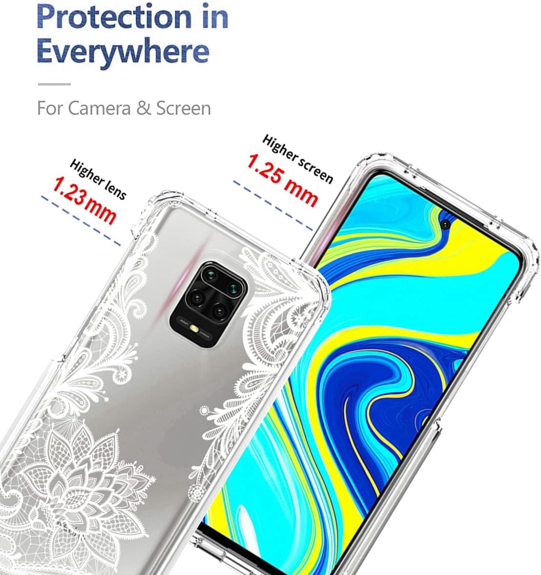 Funda para teléfono Redmi Note 9 ProNote 9 Pro MaxNote 9SM2 Pro con protector de pantalla de vidrio templado, funda protectora de cuerpo completo