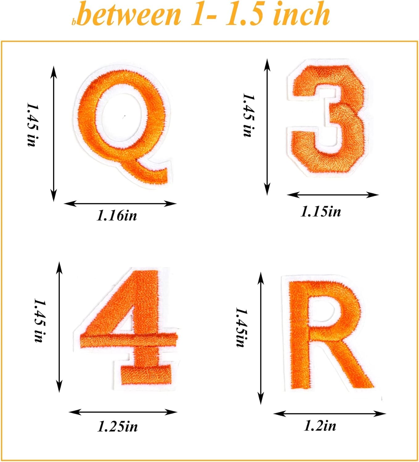 Harsgs 72 parches de letras para planchar con números, parches bordados de letras A-Z, números del 0 al 9, para ropa, vestido, sombrero, jeans,