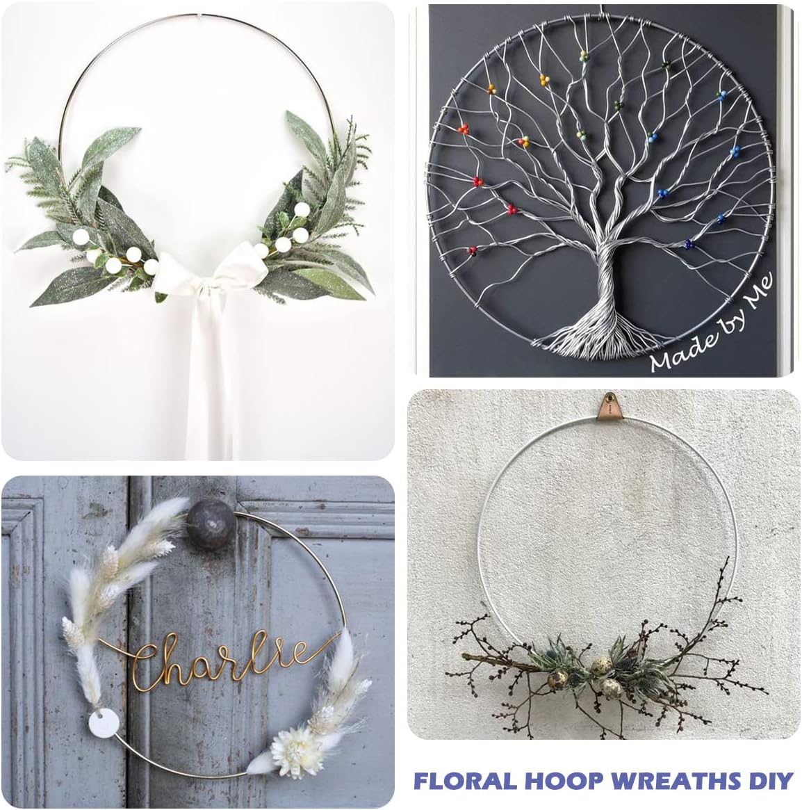 Paquete de 8 anillos de metal florales de 6 pulgadas para manualidades, anillos de macramé, anillos de atrapasueños, anillos de bricolaje para