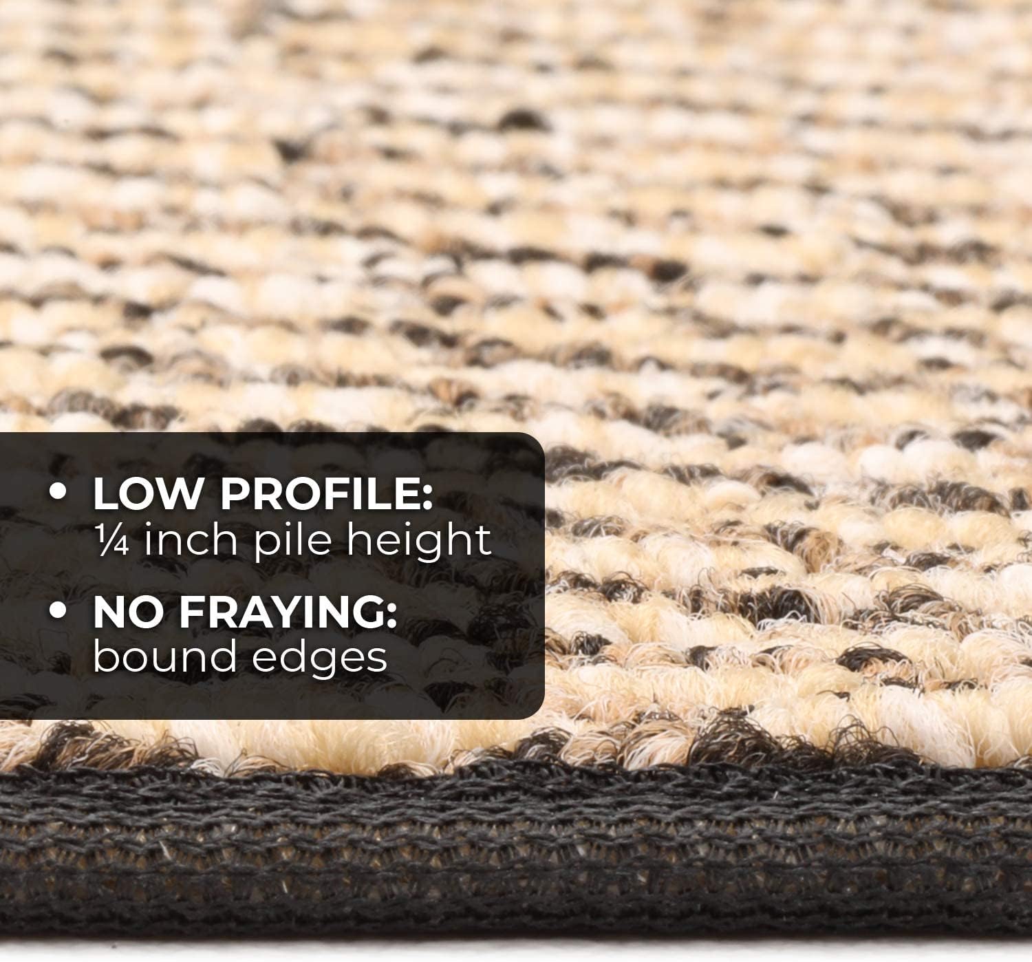 House, Home and More Alfombra antideslizante para interiores, alfombra ondulada, color negro, 3 pies x 5 pies