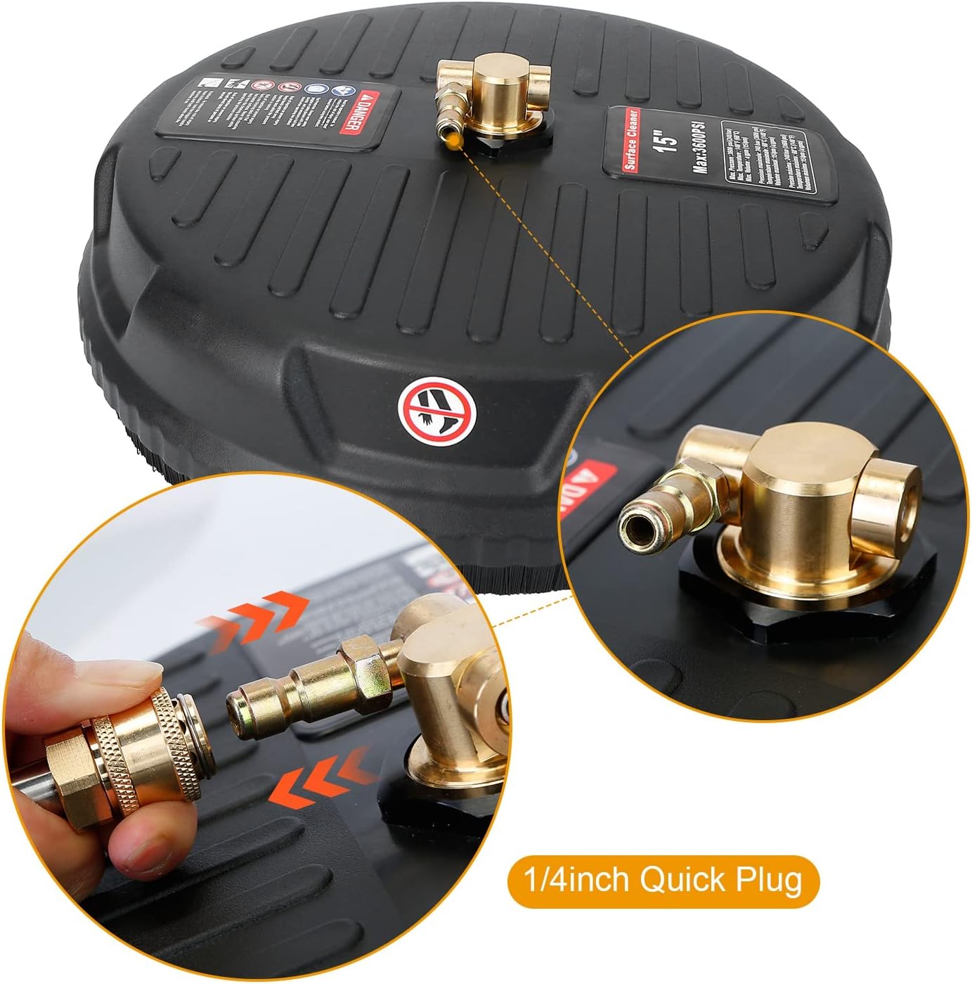 Moclever – Limpiador de superficie para lavadora a presión, accesorio circular para lavadora a presión de 3600 PSI, accesorio de disco de lavadora