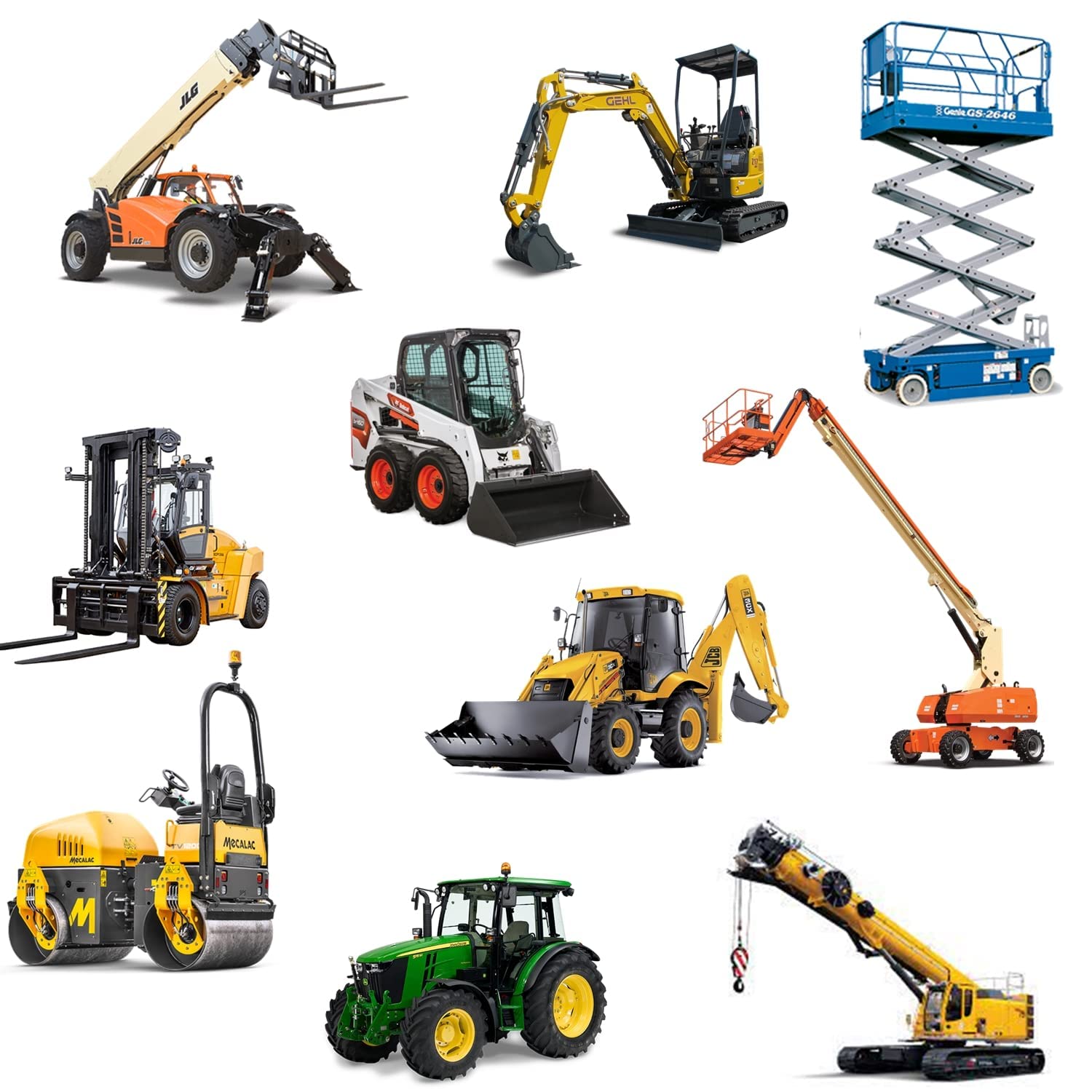 (72) Heavy Equipment Key Set Compatible with John Deere Case Caterpillar Komatsu JCB Wacker Neuson Kubota Bobcat JLG Genie Volvo Kobelco Doosan