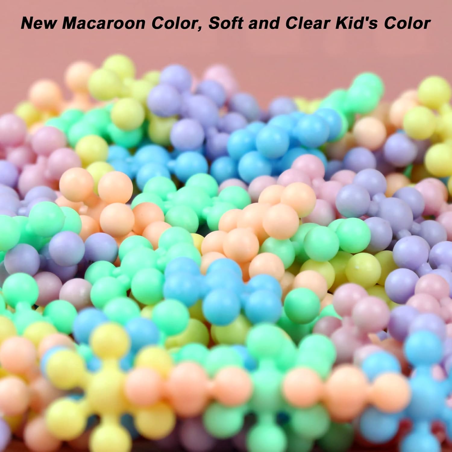 EXBEPE Bloques de construcción entrelazados, 300 piezas, color macarrón, juego STEM para niños, ladrillos de construcción de ciruela, lluvia de