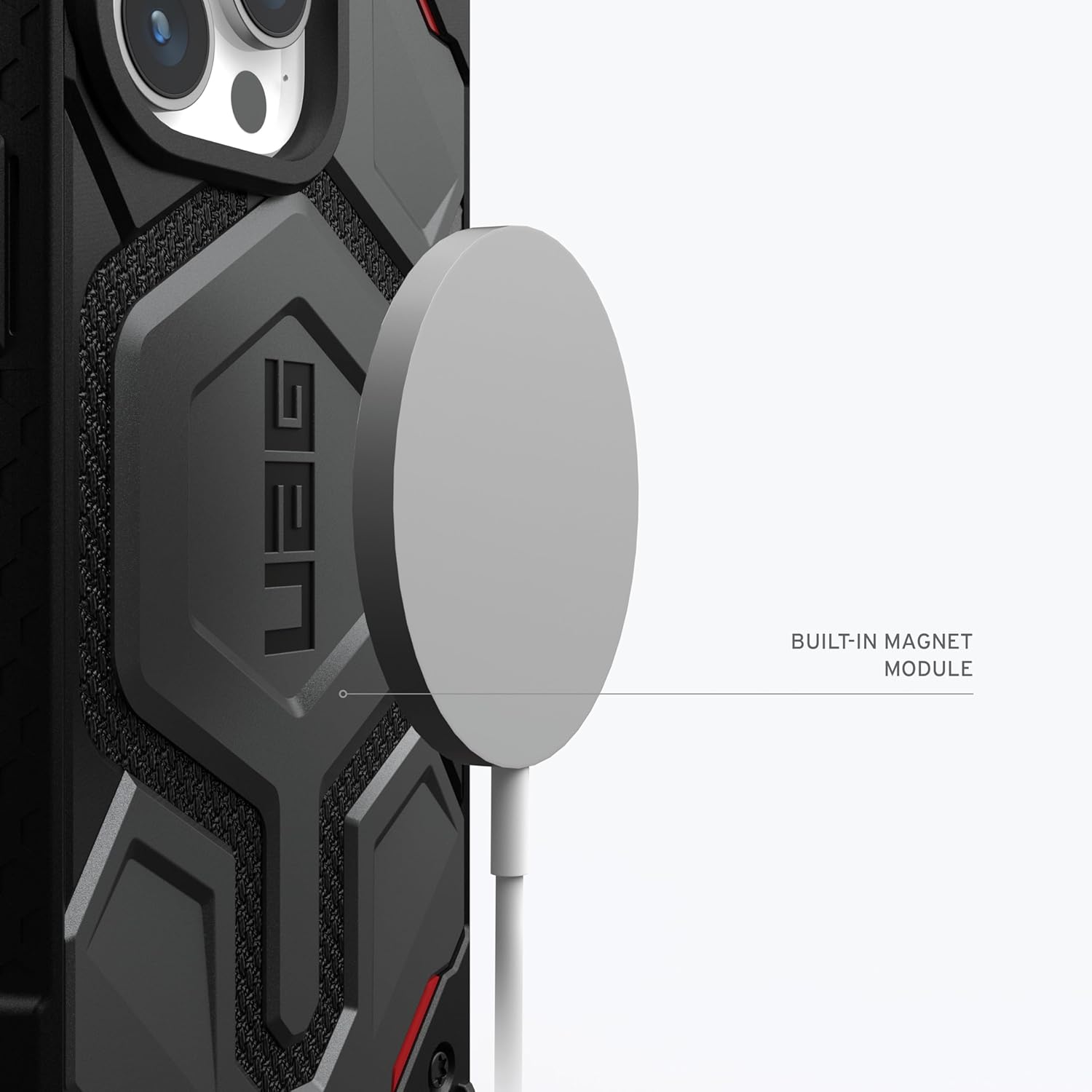 URBAN ARMOR GEAR UAG – Funda diseñada para iPhone 15 Pro Max de 6.7 pulgadas, Monarch Pro Kevlar plateado, compatible con MagSafe Bundle con