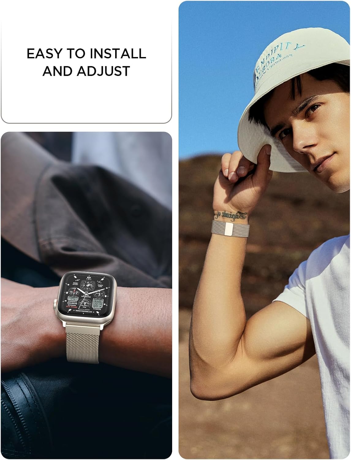Correas de patente compatibles con Apple Watch Series 9, 8, 7, 6, 5, 4, 3, Ultra 2, 1, SE de 1.929 in, 1.772 in, 1.732 in, 1.654 in, 1.614 in, 1.575