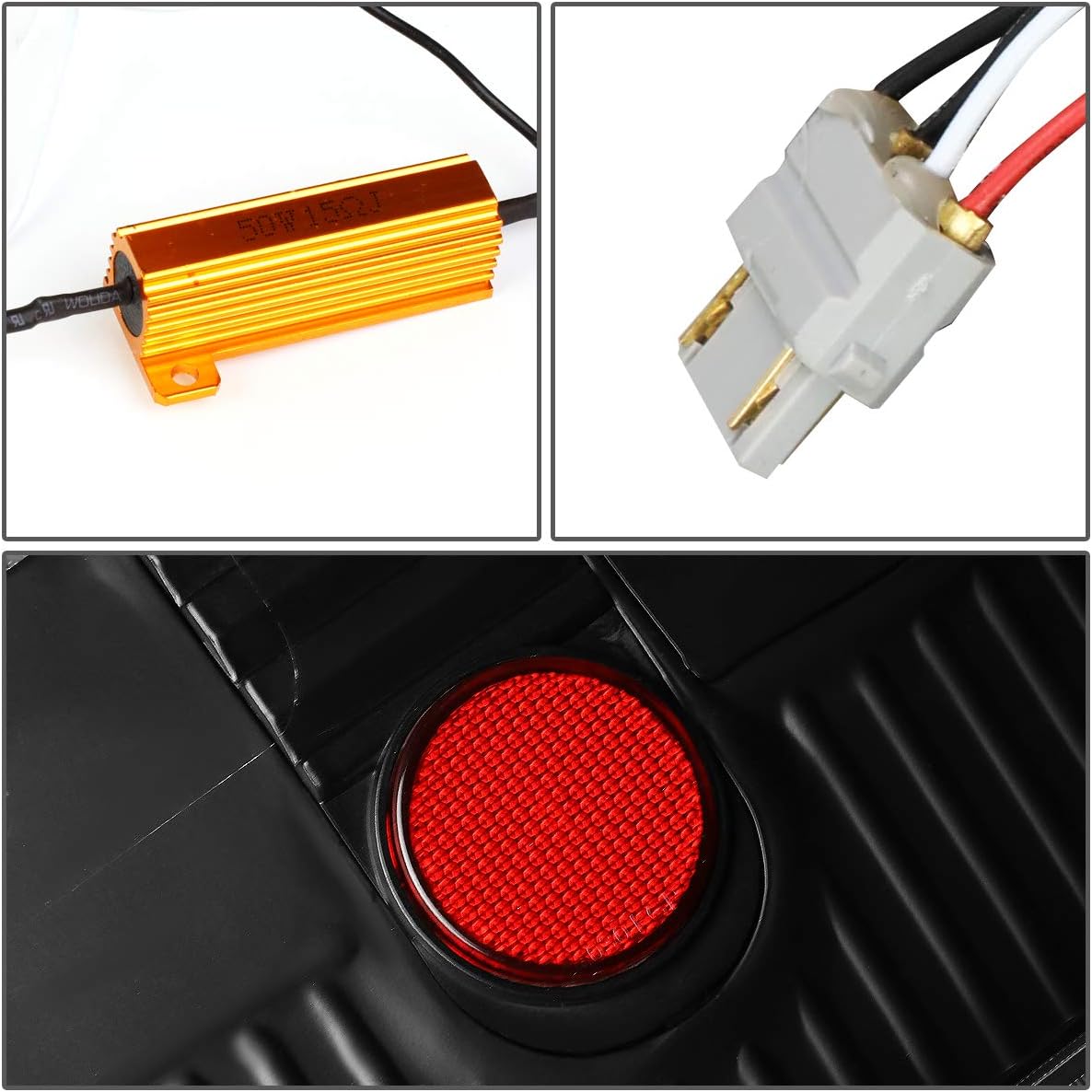 DNA MOTORING TL-F15004-LED-3D-BK-CL Conjunto de luz trasera LED 3D para lado del conductor y del pasajero compatible con Ford F150 Lobo 04-08