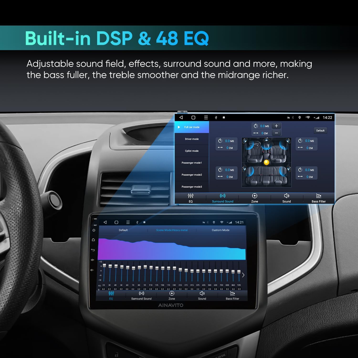 9 pulgadas 5G WiFi 8 Core 48EQ Airplay Android 12 Radio estéreo del coche para Chevy Aveo Sonic 2011 2012 2013 2014 2015 Carplay Android Auto