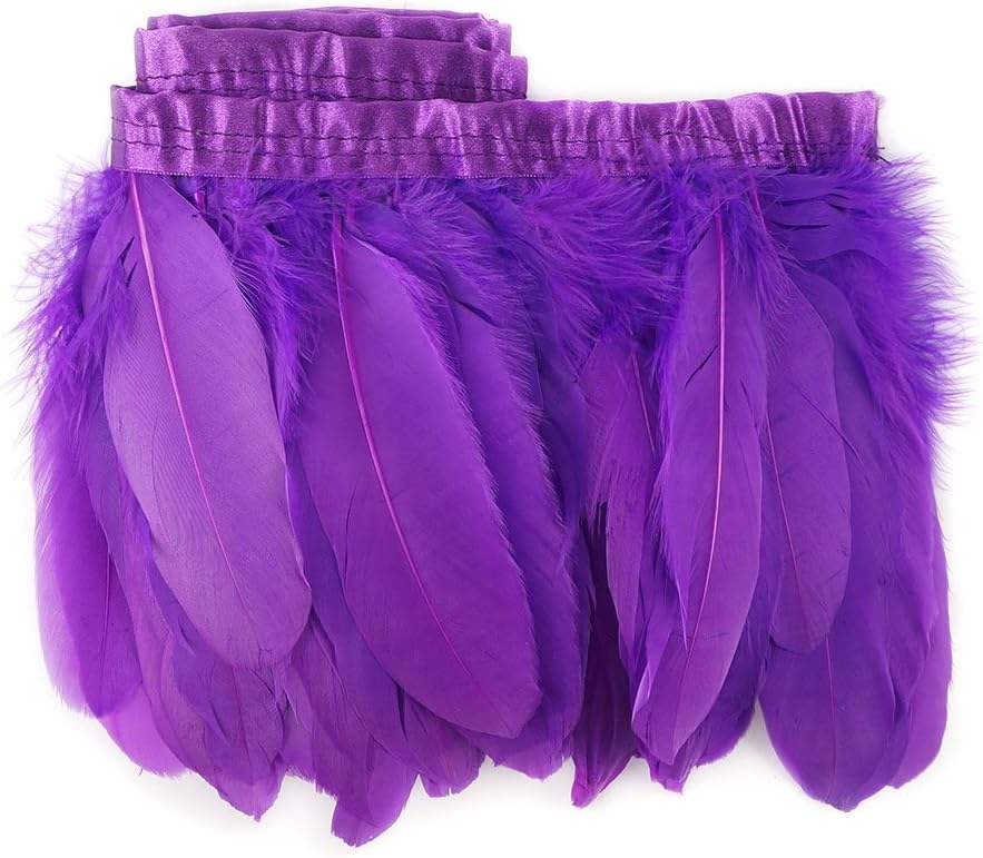 ZUCKER – Fleco de plumas de ganso parried – Plumas hechas a mano para disfraces, decoraciones navideñas, artes y manualidades – Lila