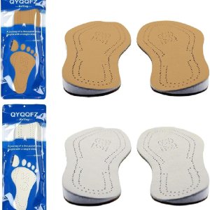 2 pares de plantillas ortopédicas de cuero para piernas OX, inserciones de talón, rodilleras de cuña para mujeres y hombres, pronación correctiva, 2 pares de plantillas ortopédicas de cuero para piernas OX, inserciones de talón, rodilleras de cuña para mujeres y hombres, pronación correctiva,