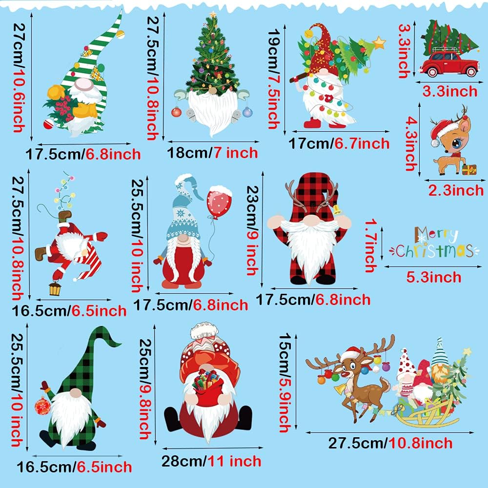 137 calcomanías de Navidad para ventanas de vidrio, calcomanías de doble cara estáticas de Navidad para Navidad, hogar, escuela, oficina, decoración