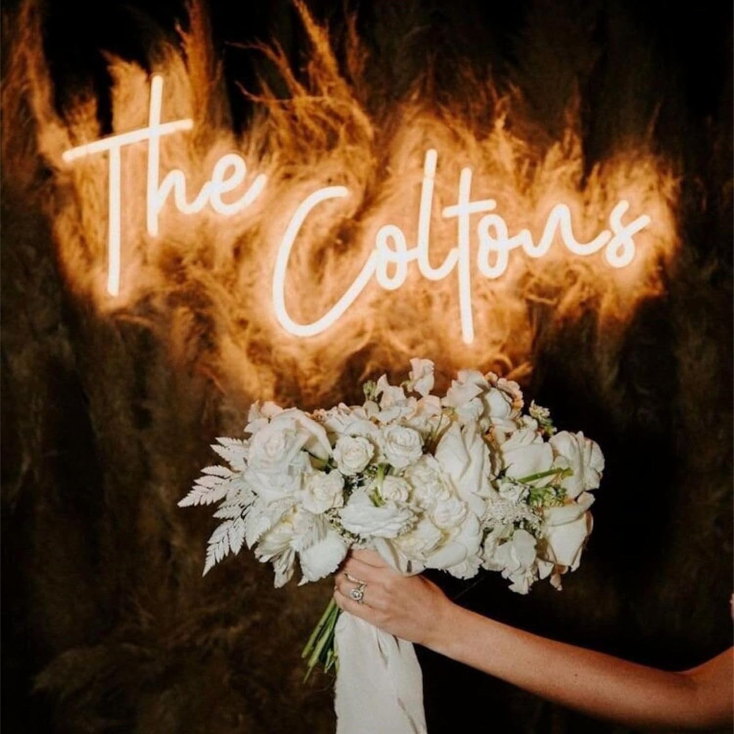 NEONIP Letreros de neón personalizados para boda, letrero con luz LED, luces de neón personalizables con nombre de familia para boda, hogar, telón