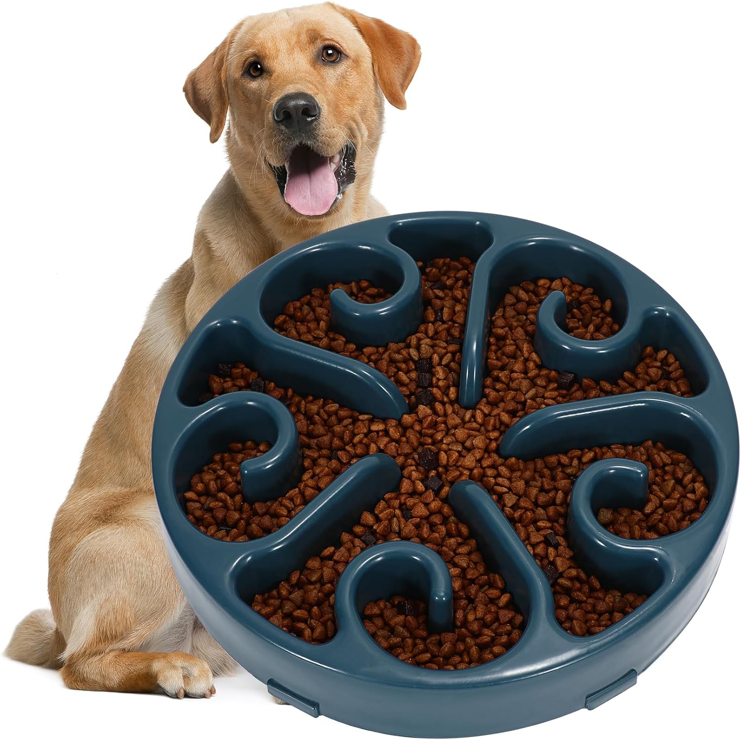 WHIPPY Cuencos de alimentación lenta para perros grandes, medianos y pequeños, tazón de rompecabezas antideslizante para mascotas, cuenco de comida