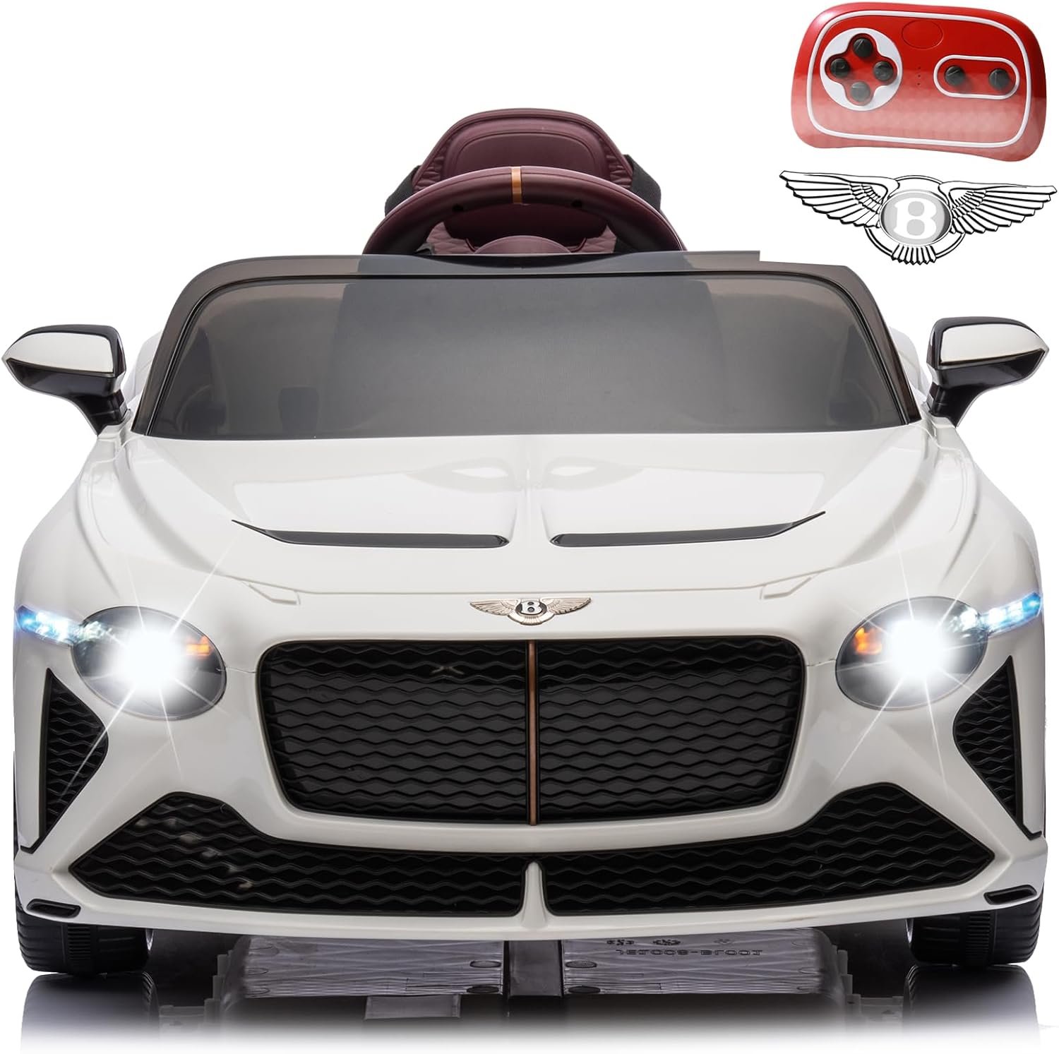 Vehículos eléctricos de 12 V para niños de 1 a 3 años con control remoto, auto Bentley con licencia para niños, ruedas eléctricas para niños y niñas