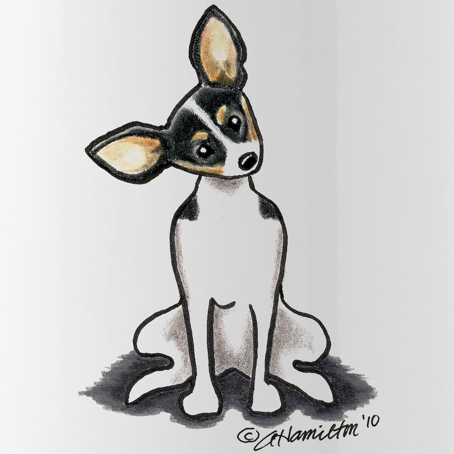 CafePress Rat Terrier Sit Pretty – Botella de agua (acero inoxidable, 1 botella de agua de 1,0 L)