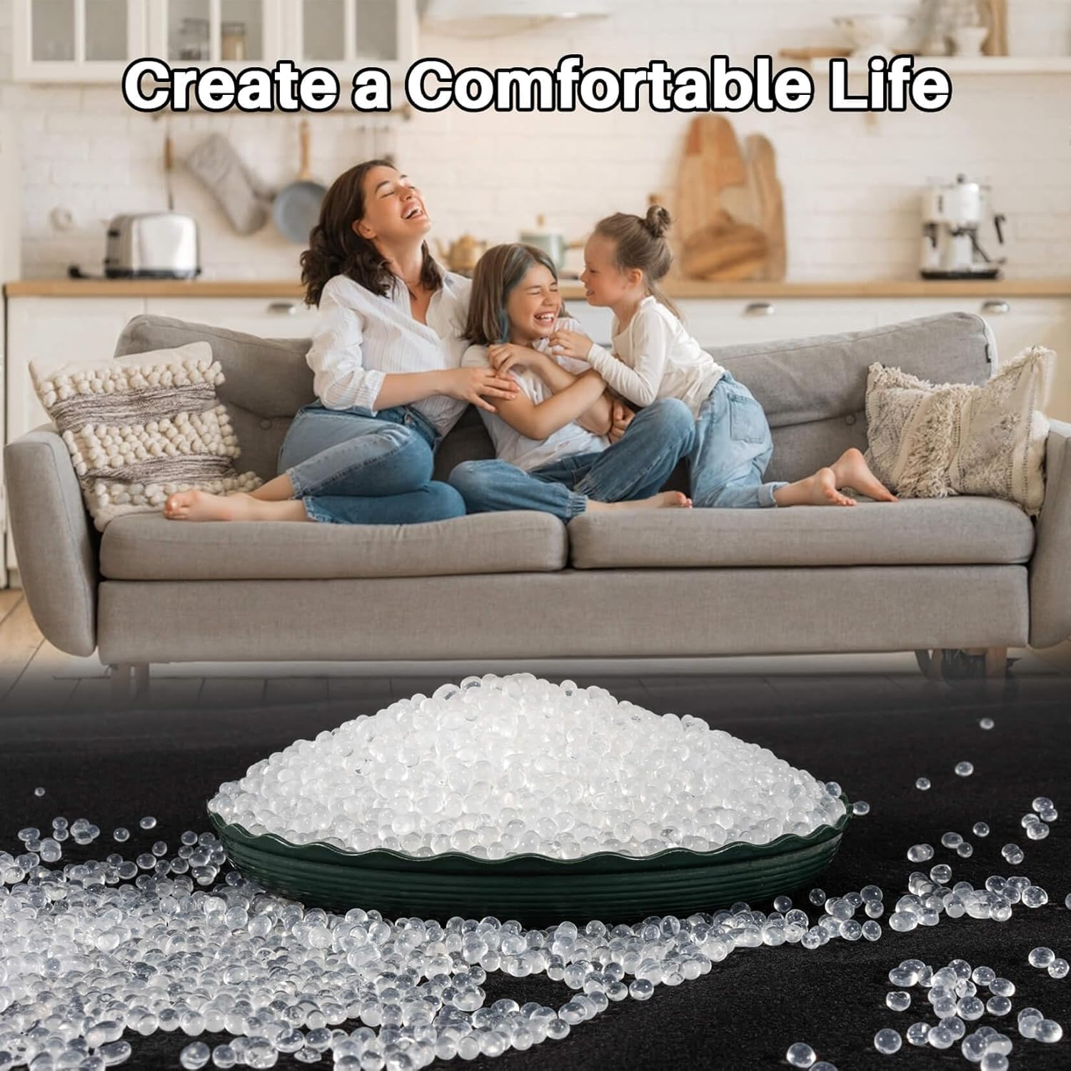 Sukh Pure White Silica Desiccant Beads 430G – Indicating Silica Gel Beads Drying Silica Beads Reusable Silica Gel Desiccant Dehumidifier for