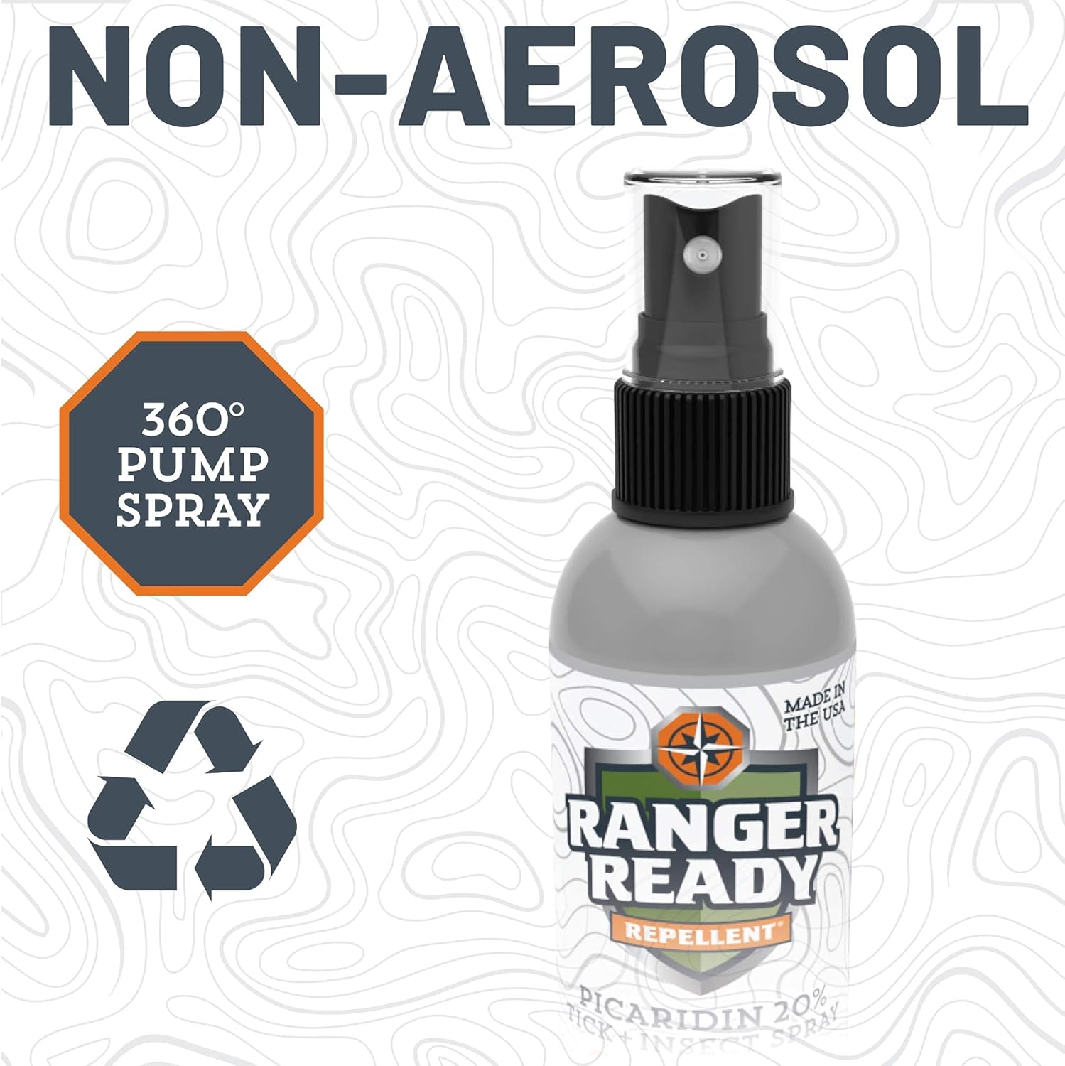 Ranger Ready con picaridina al 20% repelente de garrapatas y insectos, sin aroma, 5 oz. (Paquete de 3)