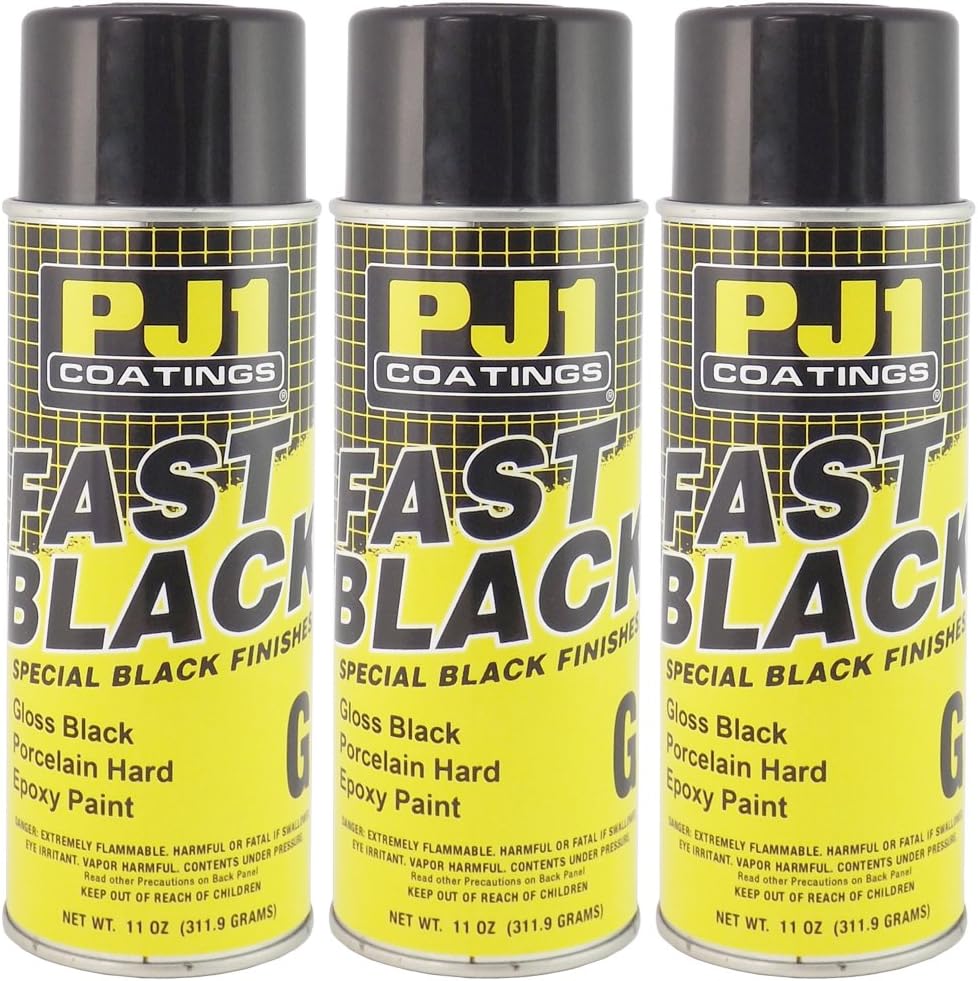 PJ1 Pintura epoxy en aerosol, color negro, brillante., Negro satinado