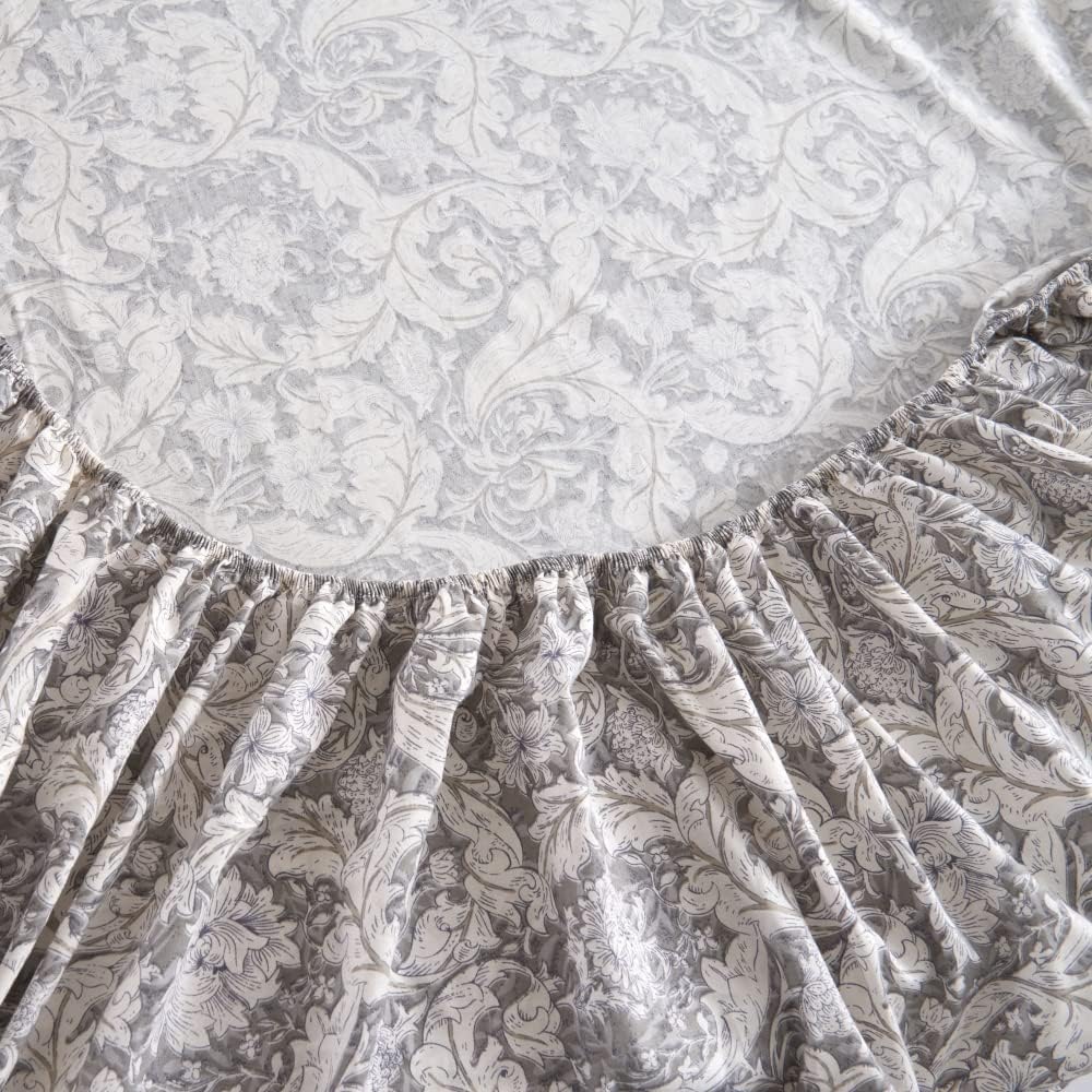 Juego de sábanas de 100 % algodón estampado tamaño individual, colchón de hasta 14 pulgadas de profundidad, juego de ropa de cama con estampado de