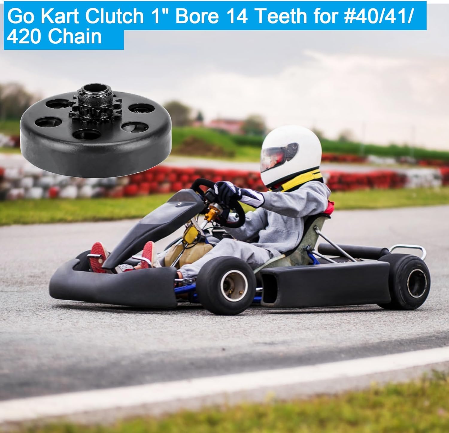 YOUXMOTO Embrague Go Kart de 1 pulgada de diámetro de 14 dientes con depredador de cadena #4041420 212 embrague centrífugo 14T para Go Kart Minibike
