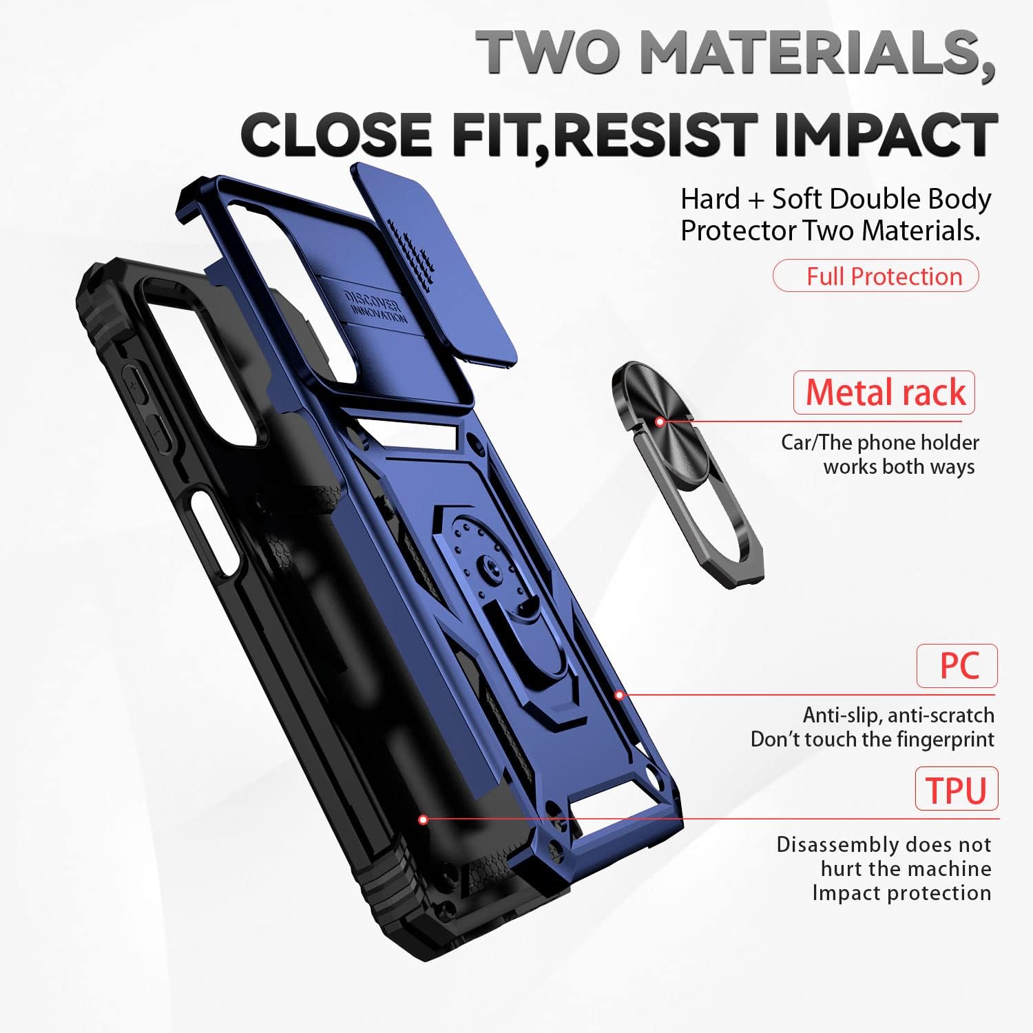 SKMY Funda para Samsung Galaxy A24 5G, Galaxy A24 5G, con protectores de pantalla y funda para cámara, grado militar de 16 pies. Funda a prueba de