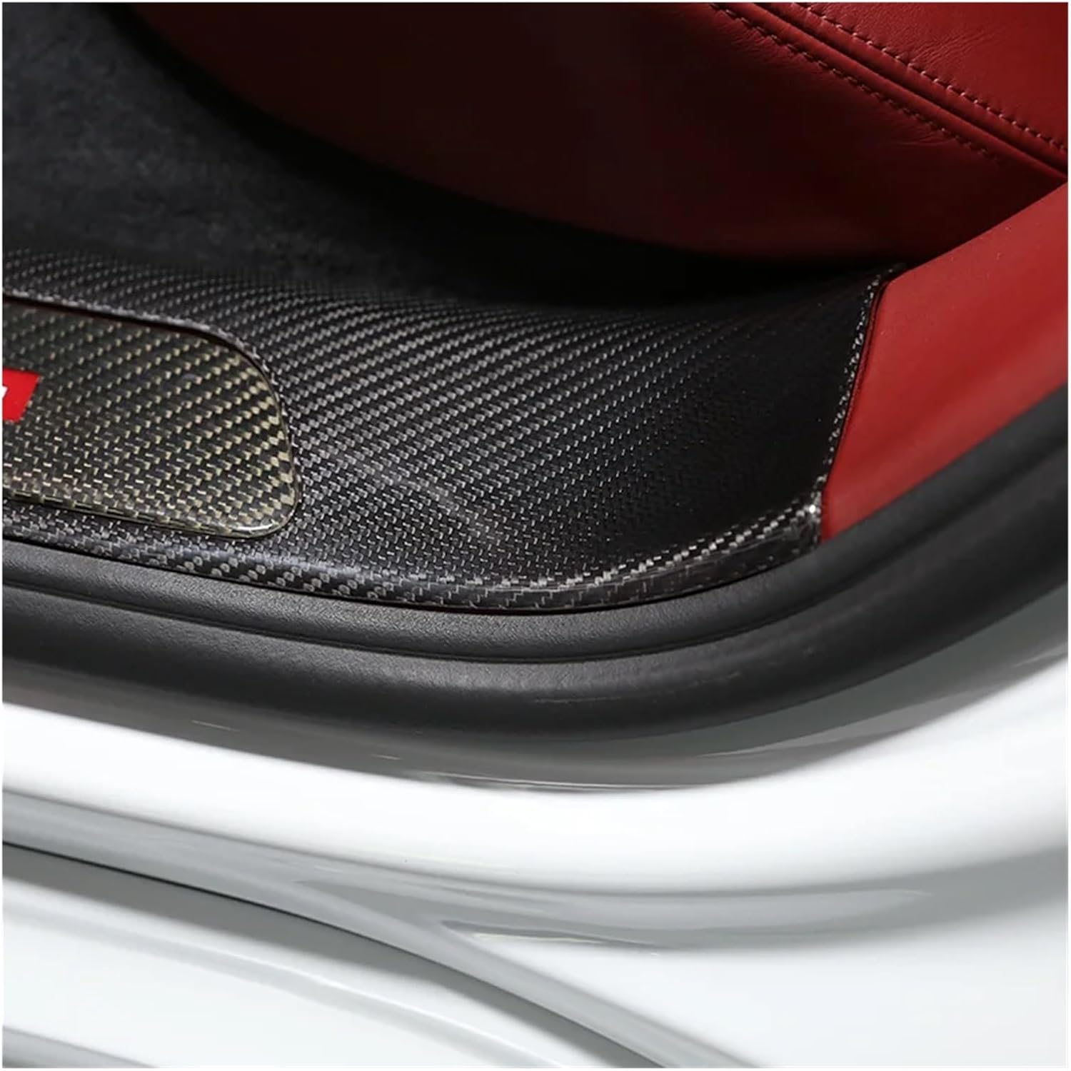 Tira de umbral de puerta integrada de fibra de carbono real para automóvil, accesorios de ajuste compatibles con Porsche Panamera 2017-2021