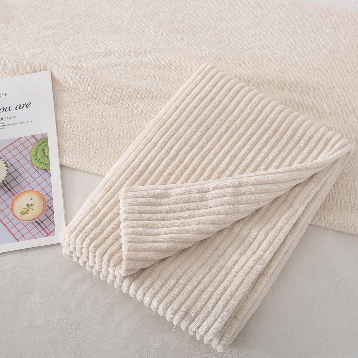 Funda de almohada corporal oblonga de pana a rayas de 20 x 54 pulgadas, de poliéster, acogedora funda de almohada con cierre oculto de aspecto