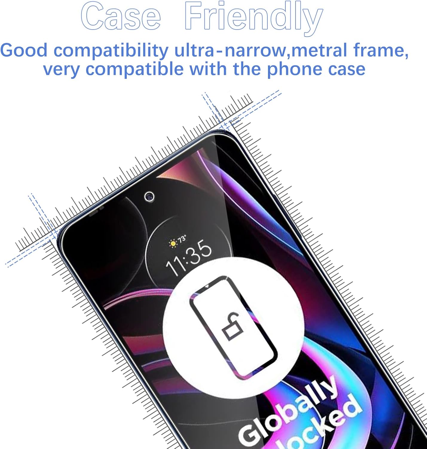 Paquete de 3 protectores de pantalla para Motorola Moto Edge 2021 con 3 protectores de lente de cámara, vidrio templado 9H, sin burbujas,