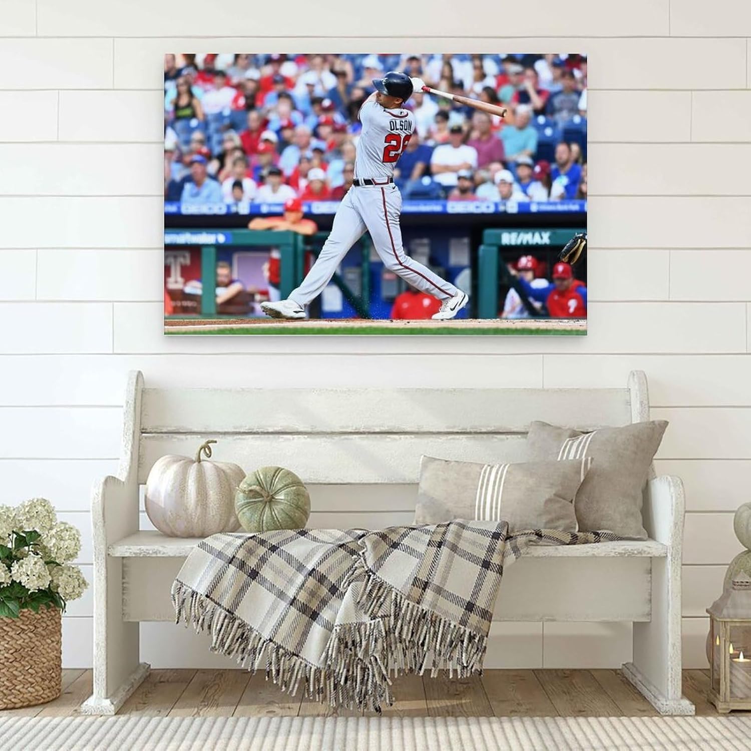 MAYNUO Matt Olson – Póster clásico de acción de béisbol, arte de pared, lienzo con pergamino, pintura, imagen, sala de estar, decoración del hogar,