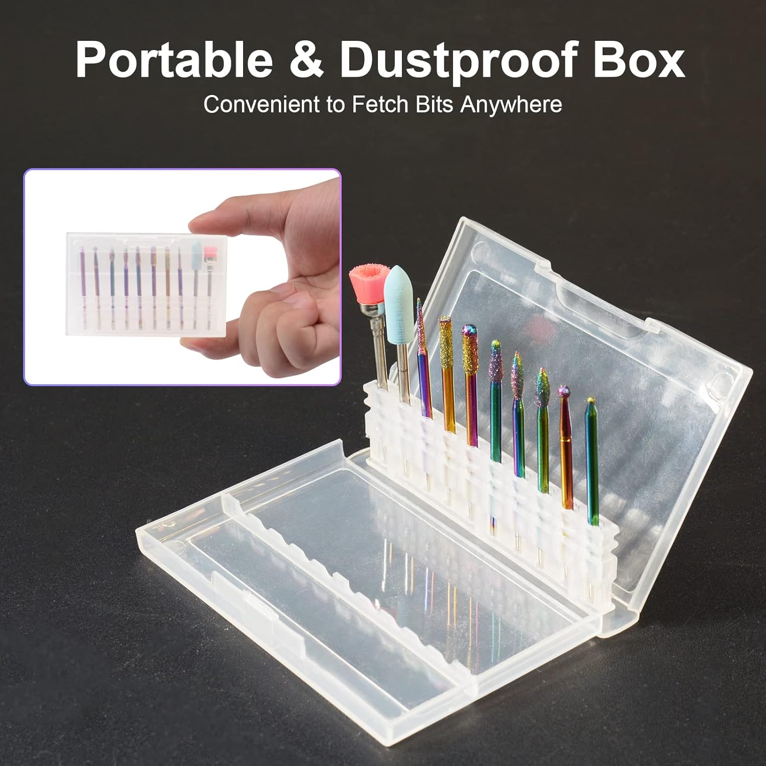 10 brocas de uñas Emery de 332 pulgadas para taladro de uñas (brocas para clavos) para uñas acrílicas, para manicura y pedicura para taladro