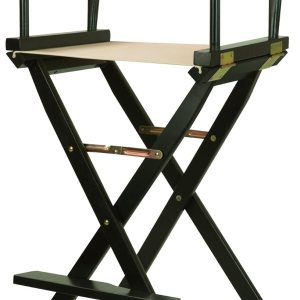 Casual Home – Silla de director de 30.0in, marco negro con lienzo color trigo, altura de barra Casual Home – Silla de director de 30.0in, marco negro con lienzo color trigo, altura de barra