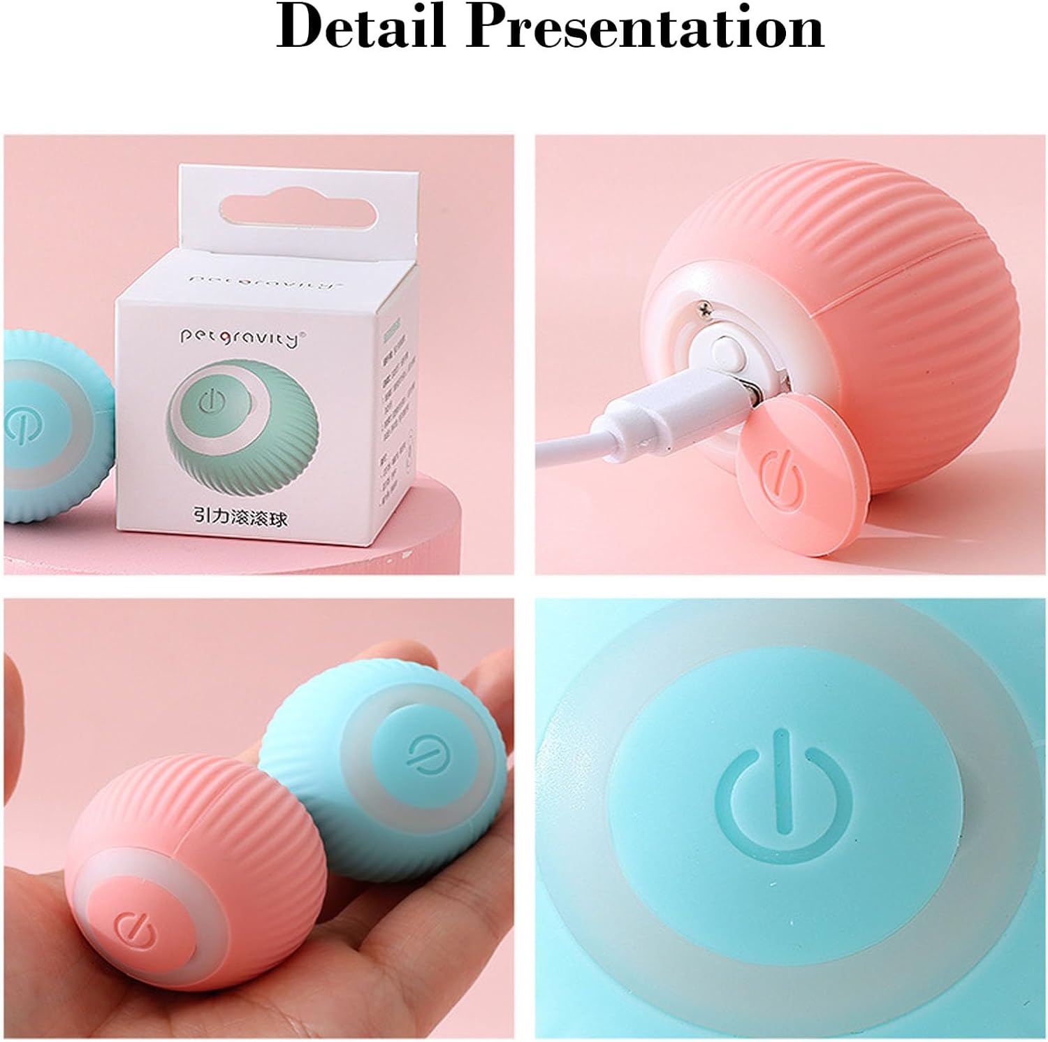 PIPLYKI Power Cat Ball 2.0 Juguete para gatos, nueva bola interactiva para gatos inteligente, bola de juguete automática para gatos, bola rodante