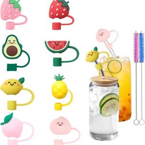 8 tapas de popote de silicona para vasos, tapas reutilizables para popotes a prueba de polvo, protectores de popote suaves para pajitas de 0.236 a 8 tapas de popote de silicona para vasos, tapas reutilizables para popotes a prueba de polvo, protectores de popote suaves para pajitas de 0.236 a