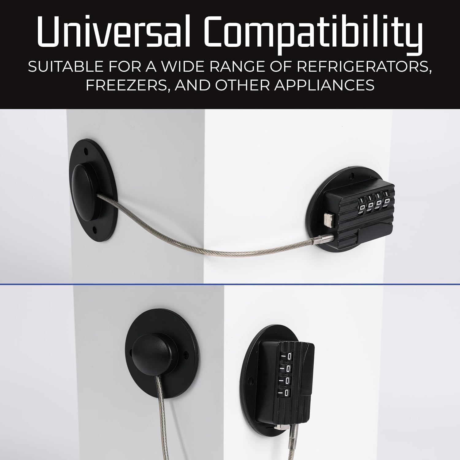 Bolt Dropper Cerradura para refrigerador – Cerradura de seguridad para niños con adhesivo – Cerradura de combinación fácil de usar – Protege los