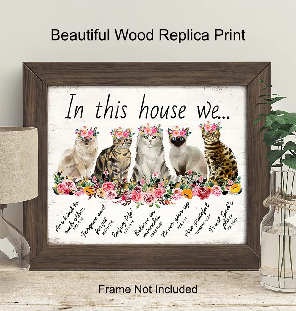 Family Wall Art – Inspirational Quotes Scripture Bible Verse Wall Art- Catholic Christian Gifts for Women – Religious Home Decor – Spiritual Wall