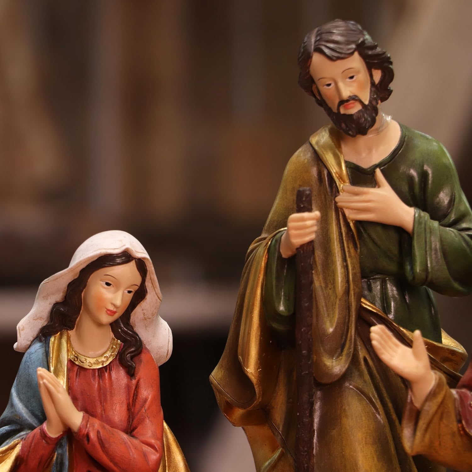 Zayton Nativity Set de Navidad para interiores, 11 piezas de 8 pulgadas, estatua de escena de Jesús, pesebre, adorno para cuna, regalo de Navidad,