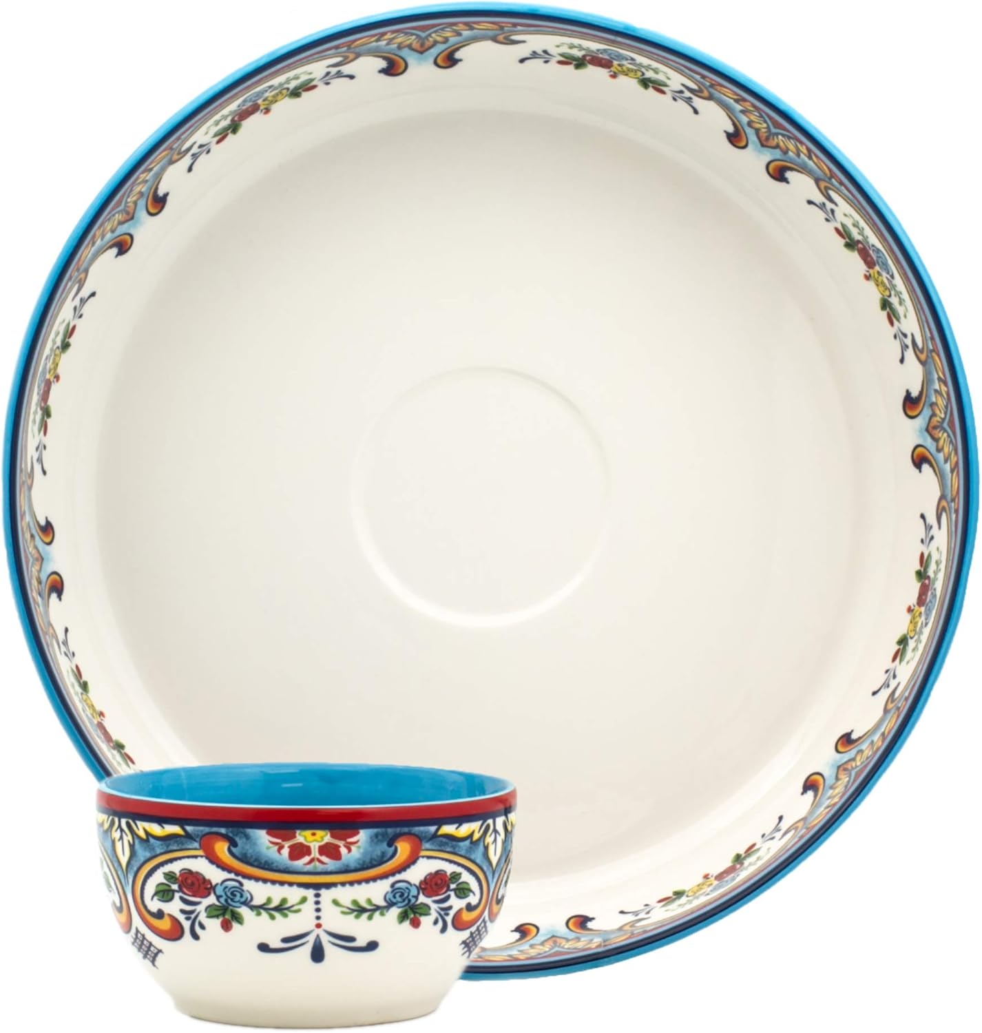 Euro Ceramica Zanzibar Collection – Juego de vajilla de 16 piezas para cocina y comedor y cuenco de salsa Zanzíbar de Euro Ceramica Zanzíbar, juego