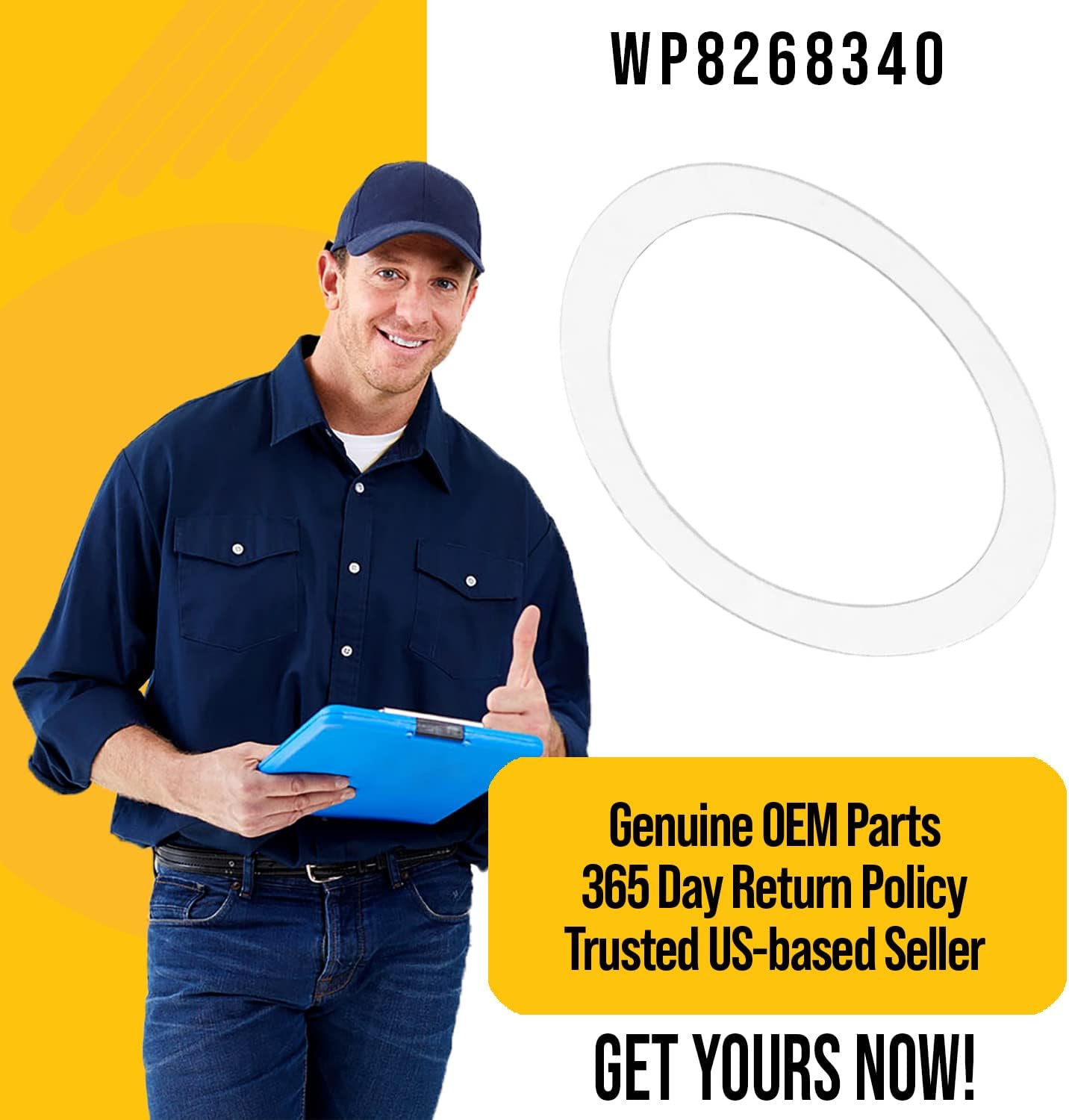 WP8268340 8268340 – Sello de brazo de pulverización – Compatible Whirlpool Kenmore KitchenAid Maytag lavavajillas – Sustituye a AP601229 904020