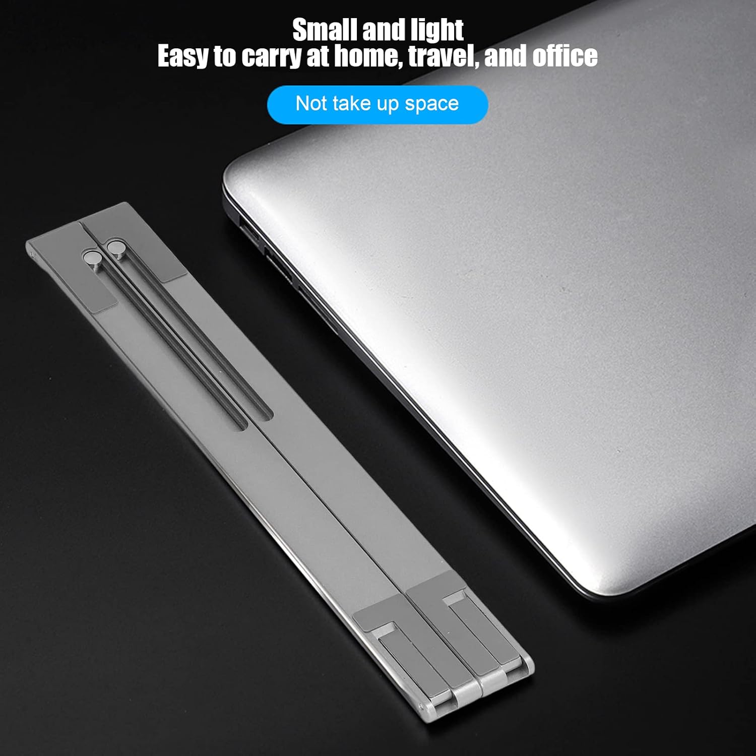 Soporte plegable y ajustable para laptop, monitor portátil, soporte de computadora de escritorio portátil para tableta de 10 a 17 pulgadas, gris